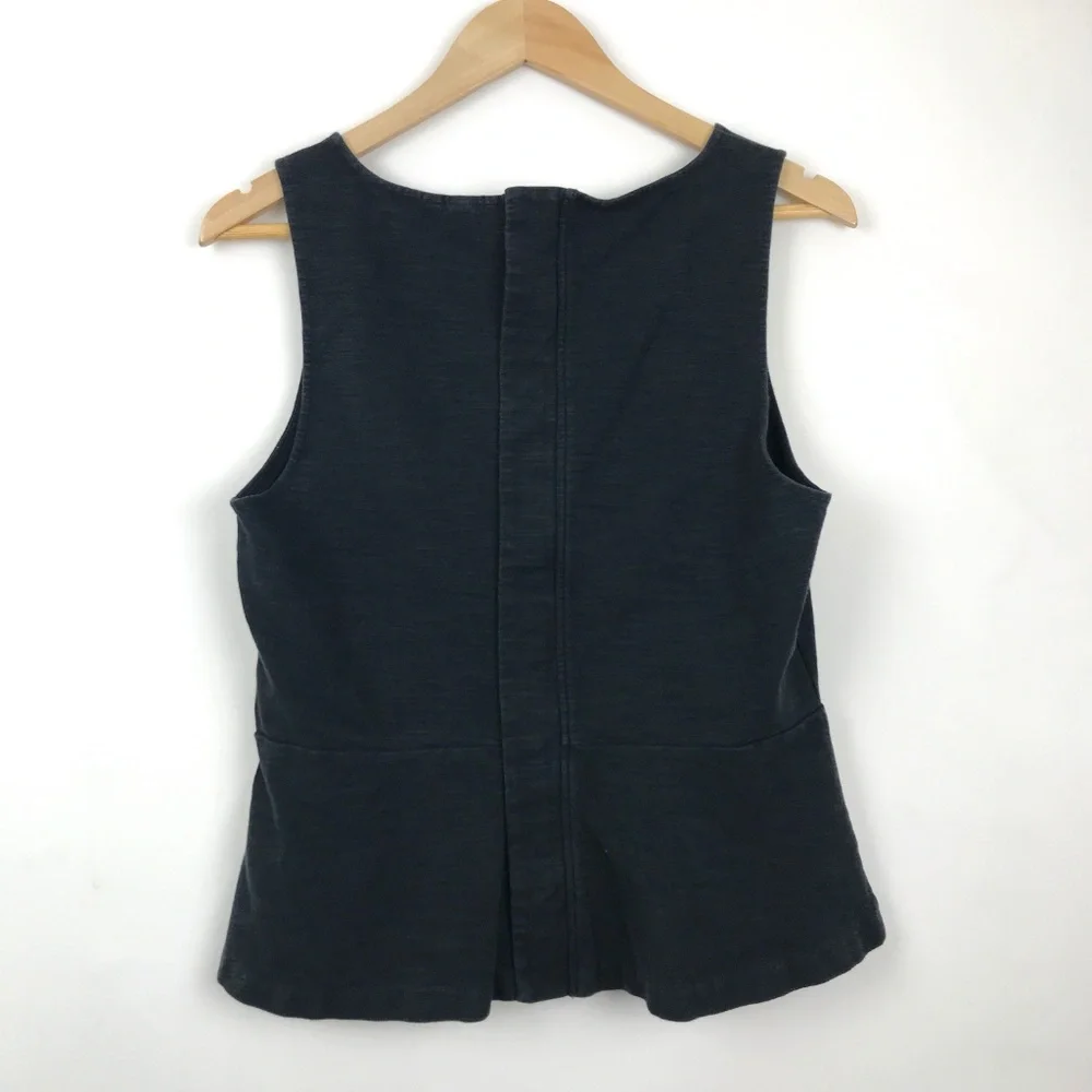 [3 for $15] J. Crew Ponte Peplum Top Black Tank Top Zipper M